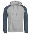 T5156 5156 Tee Jays Unlabeled Two-Tone Hooded Sweatshirt Heather Grey  / Ink colour image